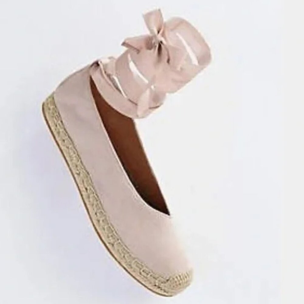 J.Jill Elegant Taupe Leather Espadrille Flats 10